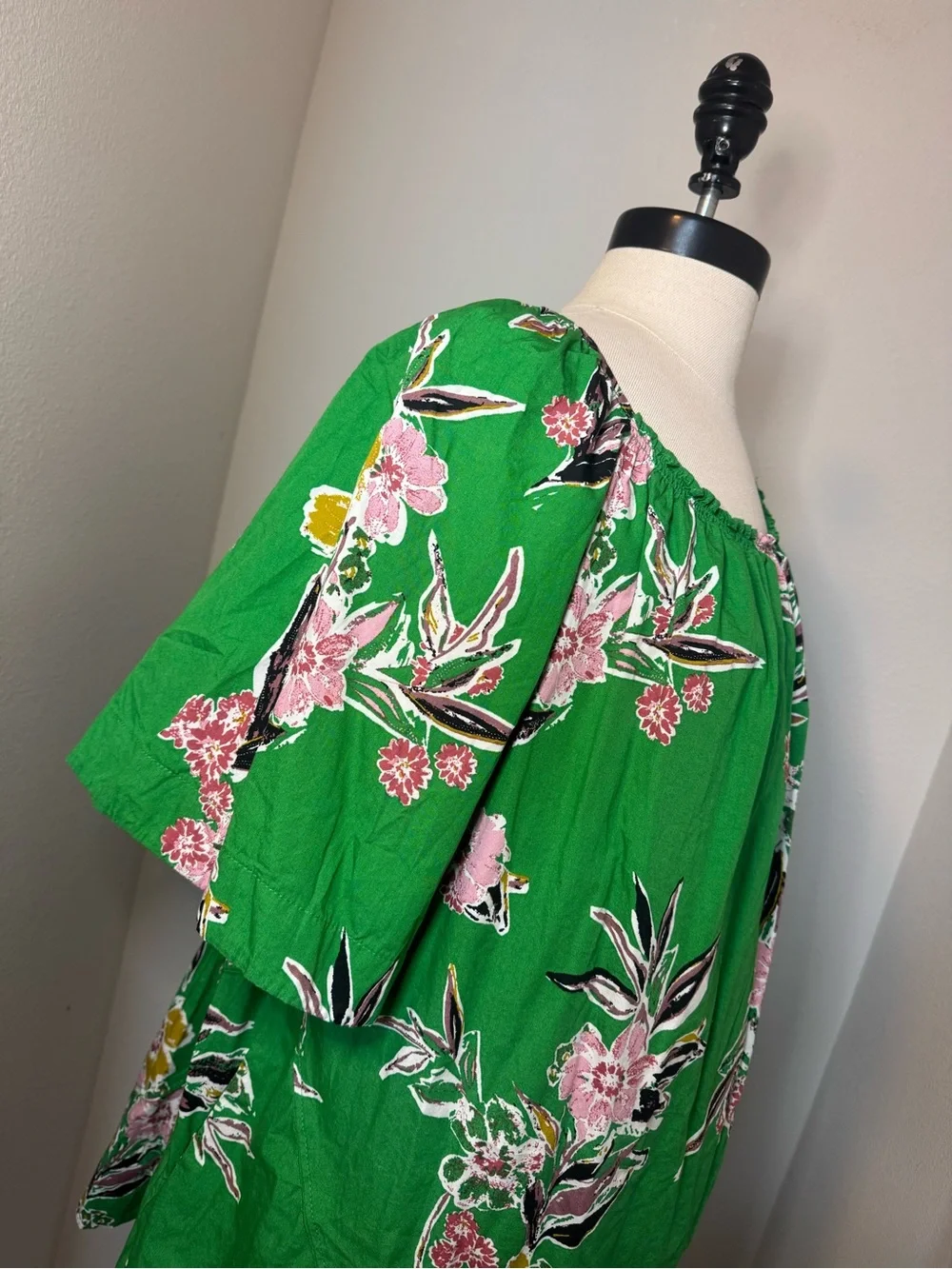 Free People Jodie Printed Tunic in Green Gardenia Combo